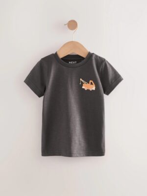Charcoal Digger Short Sleeve Appliqué T-Shirt