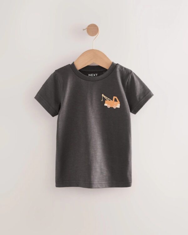 Charcoal Digger Short Sleeve Appliqué T-Shirt