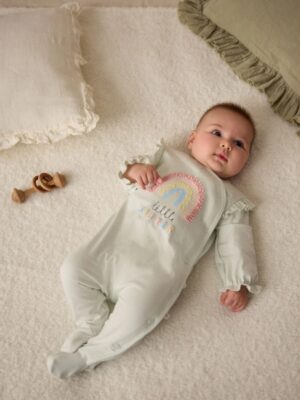 Sage Green Little Sister Baby Family 100% Cotton Sleepsuit