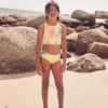 Yellow Tie Dye Bikini, Rash Vest And Scrunchie Swim Set