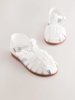 White Standard Fit (F) Fisherman Occasion Sandals
