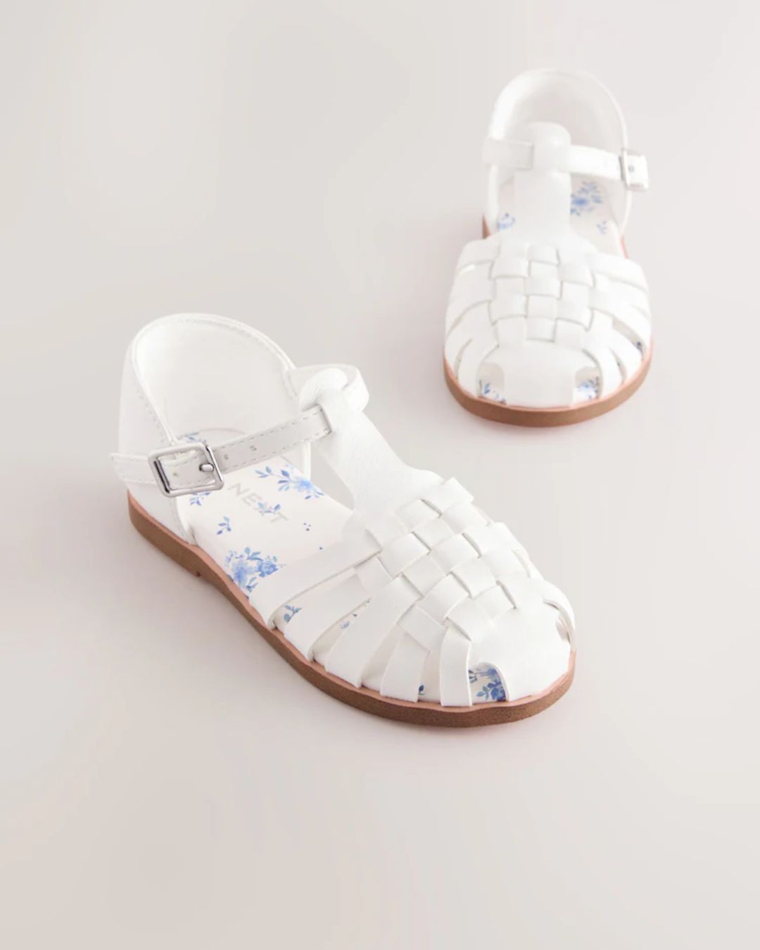 White Standard Fit (F) Fisherman Occasion Sandals