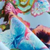 Blue Floral Print Shoulder Detail Summer Dress