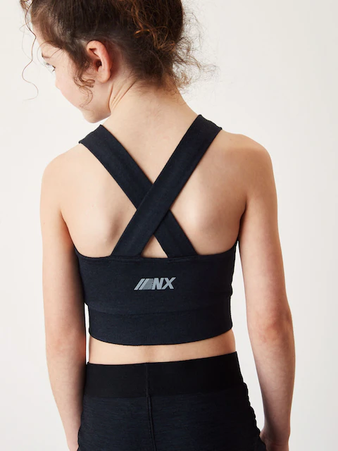 Black Sports Crop Top