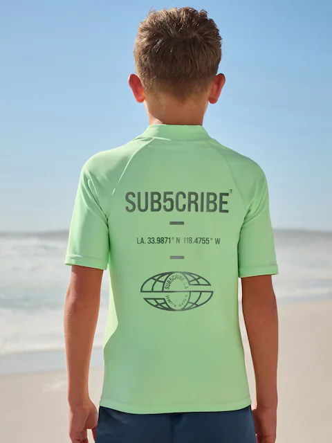 Mint Green Short Sleeve Rash Vest