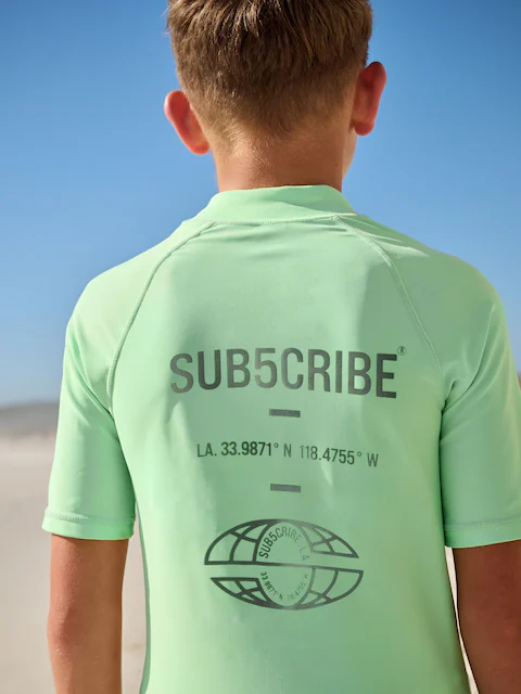 Mint Green Short Sleeve Rash Vest