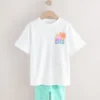 Blue Oversized T-Shirt And Cycle Shorts Top & Shorts Set