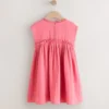 Pink Crochet Trim Summer Dress