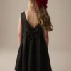 Black Scuba Bow Dress