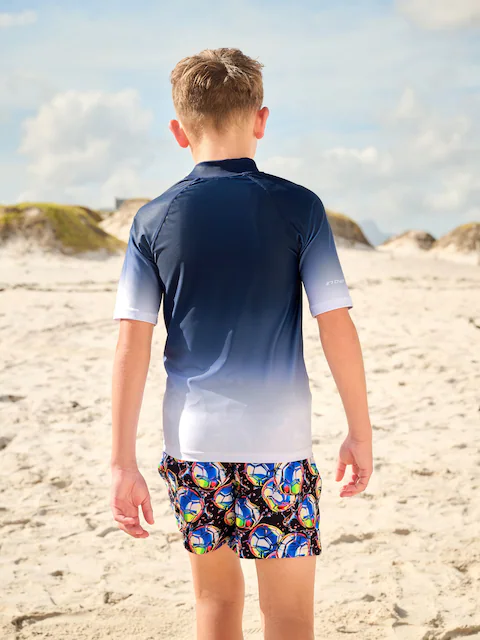 Black/Navy Short Sleeve Rash Vest