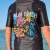 Black Print Short Sleeve Rash Vest