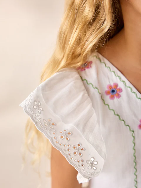 White Embroidered Summer Dress