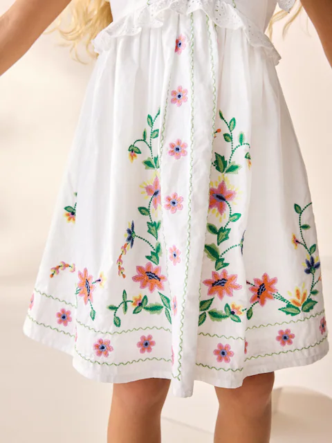 White Embroidered Summer Dress