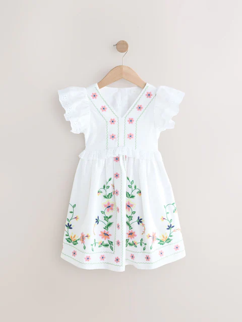 White Embroidered Summer Dress
