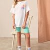 Blue Oversized T-Shirt And Cycle Shorts Top & Shorts Set