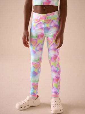 Multi Pink Heart Sports Leggings