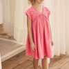 Pink Crochet Trim Summer Dress