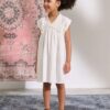 White Crochet Trim Summer Dress