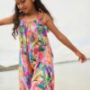 Multi Floral Print 100% Cotton Wide Leg Jumpsuit