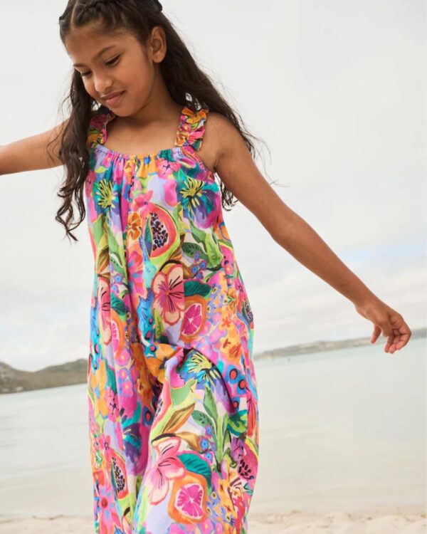 Multi Floral Print 100% Cotton Wide Leg Jumpsuit