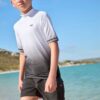 Black and White Ombre Short Sleeve Rash Vest