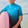 Blue Ombre Short Sleeve Rash Vest