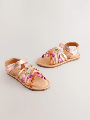 Metallic Standard Fit (F) Strap Sandals
