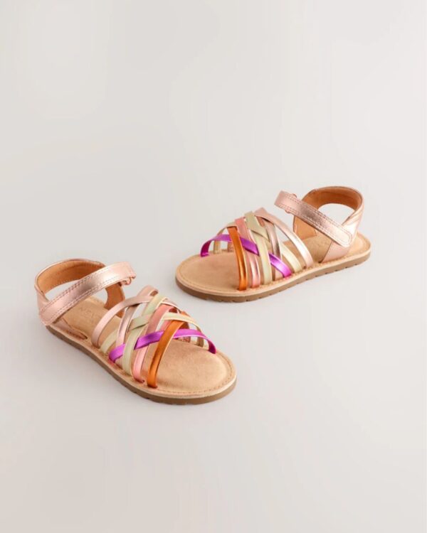 Metallic Standard Fit (F) Strap Sandals