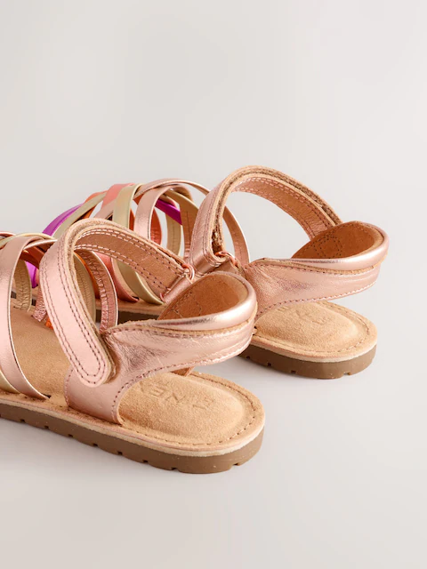 Metallic Standard Fit (F) Strap Sandals