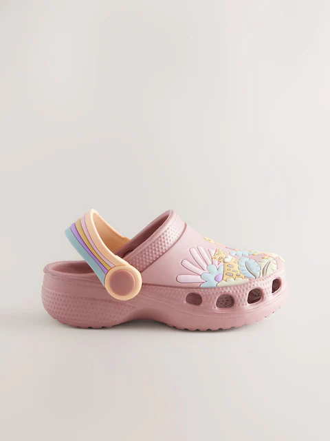 Rust Brown/Pink Safari Character Clogs
