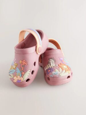 Rust Brown/Pink Safari Character Clogs