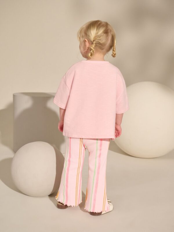 Pink Stripe Ice Cream Top & Flare Leggings Set