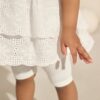 Cream Broderie Vest and Cycle Shorts Set