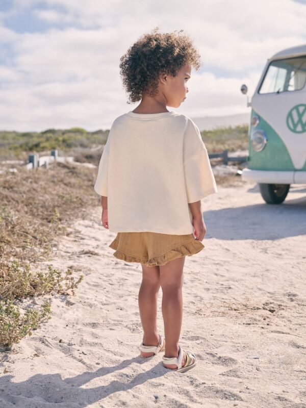 Cream Shell 100% Cotton T-Shirt and Shorts Set