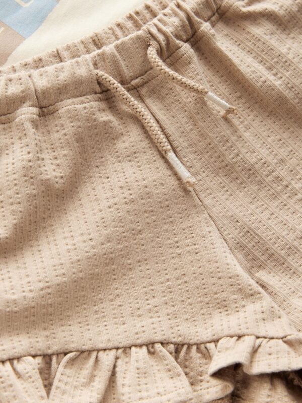 Cream Shell 100% Cotton T-Shirt and Shorts Set