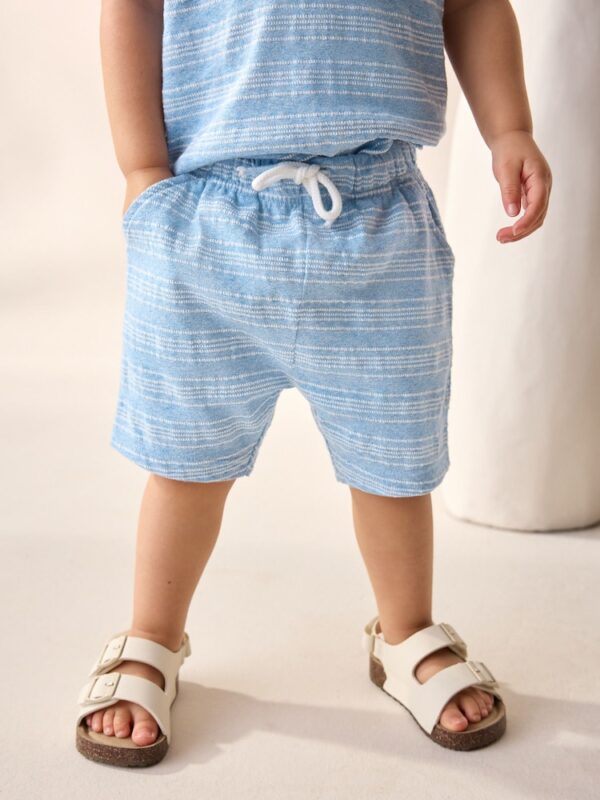 Blue Short Sleeve Polo Shirt And Shorts Set