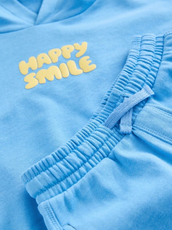 Blue/Yellow Hooded Sweatshirt and Shorts Set