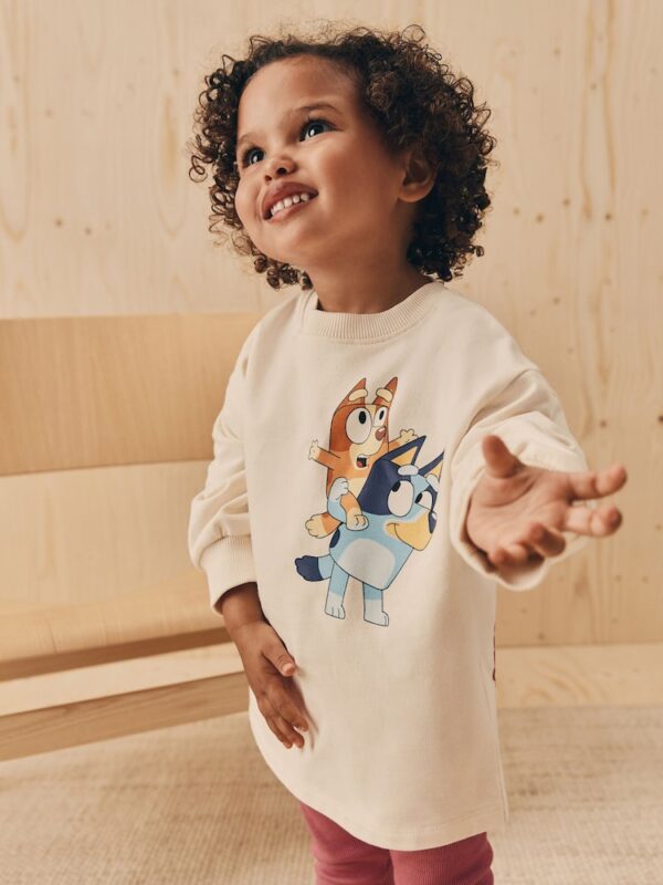 Ecru White Bluey Long Sleeve Top and Leggings Set