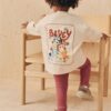Ecru White Bluey Long Sleeve Top and Leggings Set