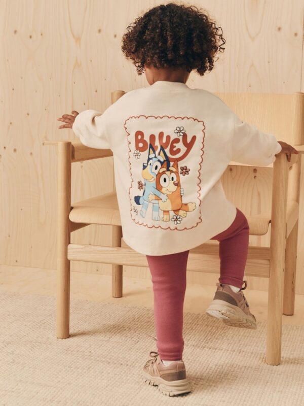 Ecru White Bluey Long Sleeve Top and Leggings Set