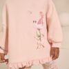 Pink Floral Fairy Frill Hem Sweatshirt & Leggings Set