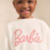 Cream/Pink Barbie Sweatshirt & Wide Leg Joggers Set