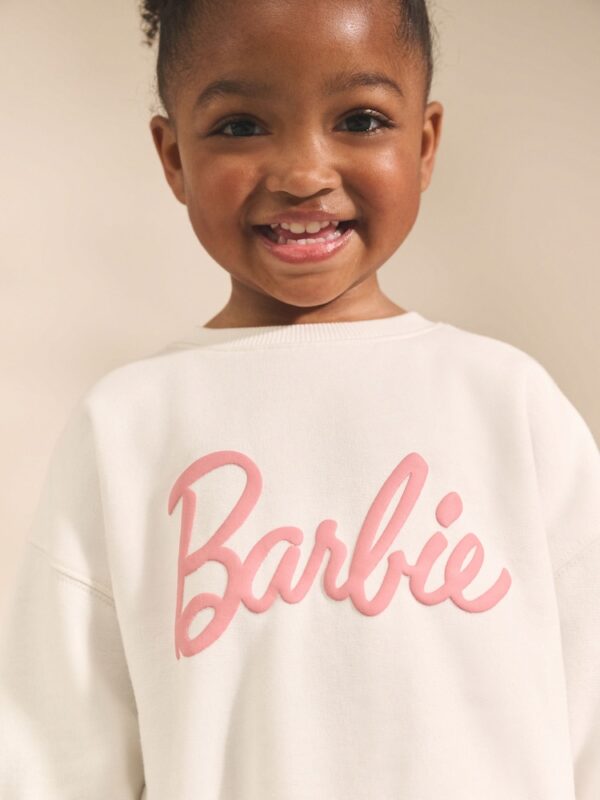 Cream/Pink Barbie Sweatshirt & Wide Leg Joggers Set