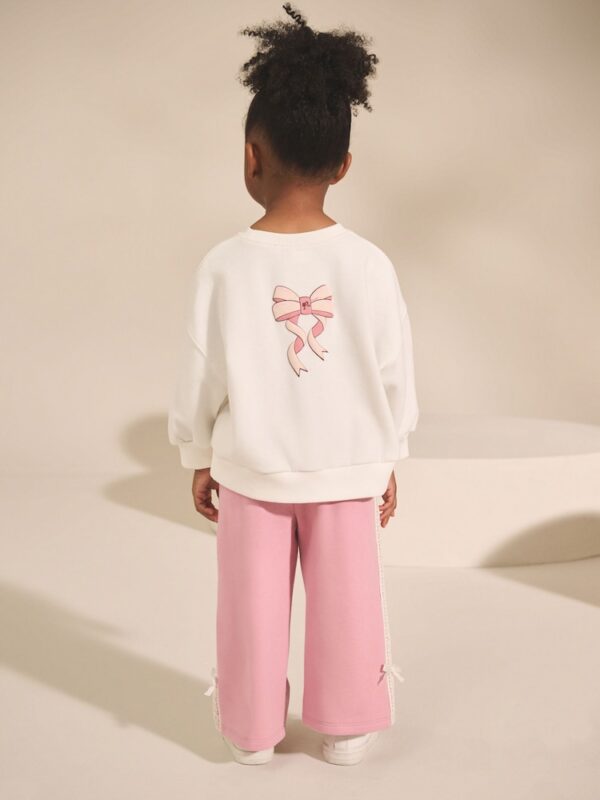 Cream/Pink Barbie Sweatshirt & Wide Leg Joggers Set