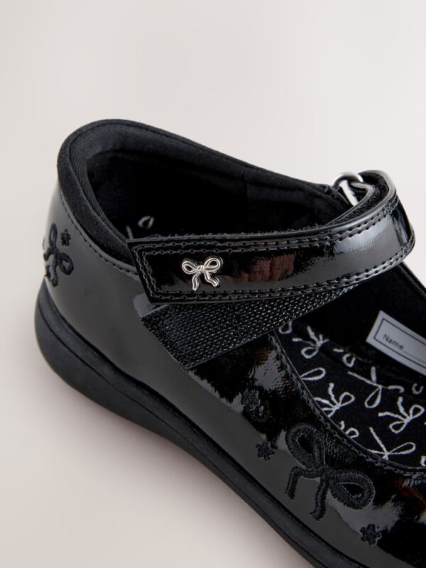 Black Patent Bow Mary Jane School Shoes