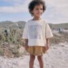 Cream Shell 100% Cotton T-Shirt and Shorts Set