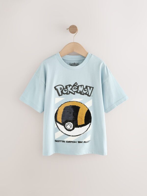 Blue Pokémon Sequin Short Sleeve T-Shirt