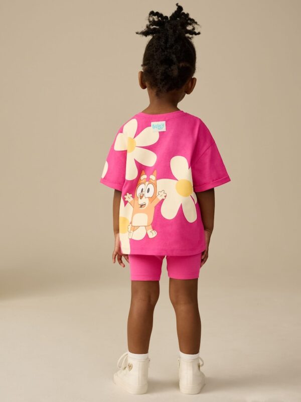 Pink Bluey Short Sleeve T-Shirt and Cycle Shorts Set