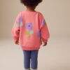 Pink Flowers Sweatshirt and Leggings Set