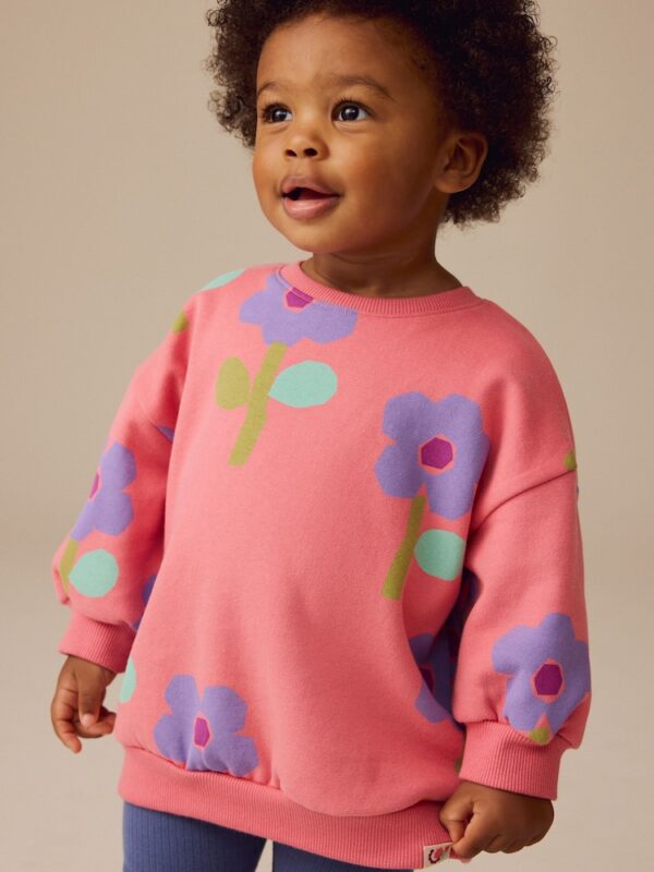 Pink Flowers Sweatshirt and Leggings Set